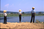 Three Amish boys fishing by Dennis L. Hughes